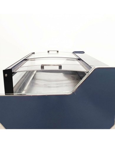 Vitrina Charcutera Expositora Refrigerada con Cristal Bajo Curvo Negra 350 Litros | Equipamiento industrial
