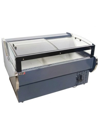 Vitrina Charcutera Expositora Refrigerada con Cristal Bajo Curvo Negra 350 Litros | Equipamiento industrial