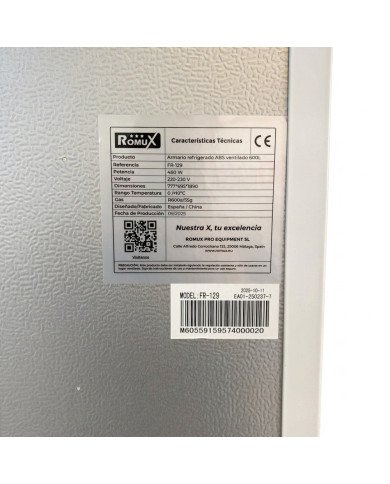 Armario Expositor Congelación 600L 1 Puerta Cristal | Romux