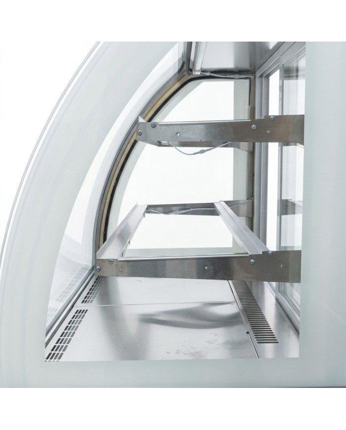 Vitrina Pastelera Expositora Refrigerada De Suelo 2 Estantes Con Crist