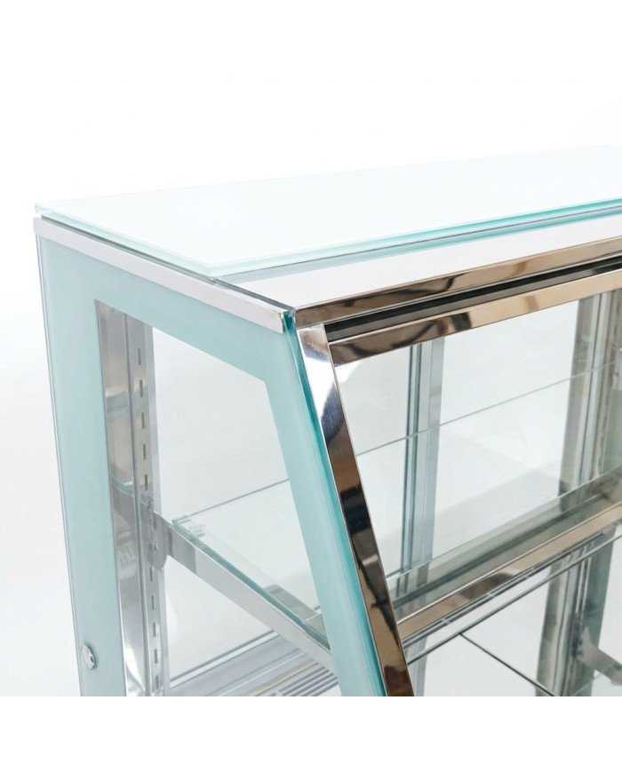 Vitrina Pastelera Expositora Refrigerada De Suelo 2 Estantes Con Crist