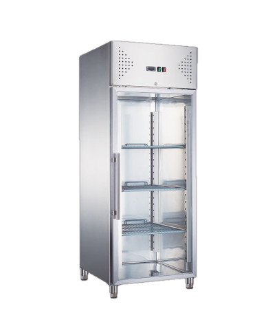 Armario congelación 600L 1 puerta cristal ROMUX ventilado aire forzado