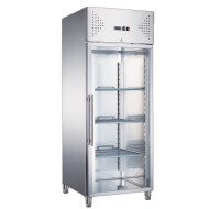 Armario congelación 600L 1 puerta cristal ROMUX ventilado aire forzado