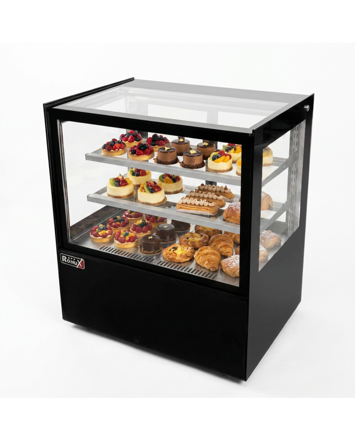 Vitrina Pastelera Expositora Refrigerada Cuadrada De Sobremesa 2 Estan