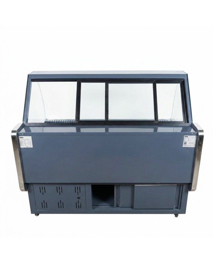 Vitrina Carnicera Expositora Refrigerada Con Cristal Alto Curvo Negra