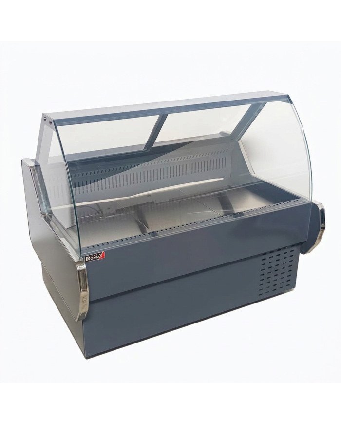 Vitrina Carnicera Expositora Refrigerada Con Cristal Alto Curvo Negra
