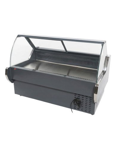 Vitrina Carnicera Expositora Refrigerada Con Cristal Alto Curvo Negra