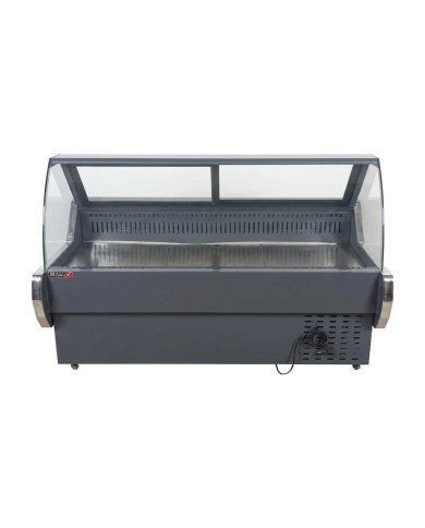 Vitrina Carnicera Expositora Refrigerada Con Cristal Alto Curvo Negra