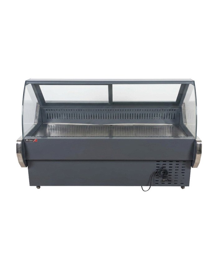 Vitrina Carnicera Expositora Refrigerada Con Cristal Alto Curvo Negra