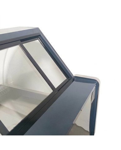 Vitrina Carnicera Expositora Refrigerada Con Cristal Alto Curvo Negra