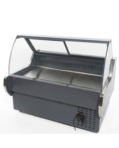 Vitrina Carnicera Expositora Refrigerada Con Cristal Alto Curvo Negra