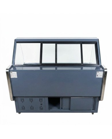 Vitrina Carnicera Expositora Refrigerada Con Cristal Alto Curvo Negra