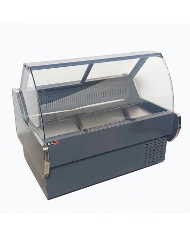 Vitrina Carnicera Expositora Refrigerada Con Cristal Alto Curvo Negra