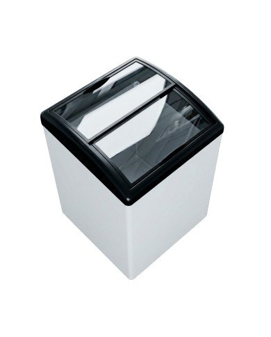 Isla de Congelación para Helados 138 Litros con 2 Puertas Correderas Cristal Curvo Blanca | Equipamiento Hostelería