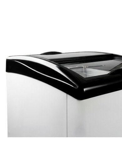 Isla de Congelación para Helados 138 Litros con 2 Puertas Correderas Cristal Curvo Blanca | Equipamiento Hostelería