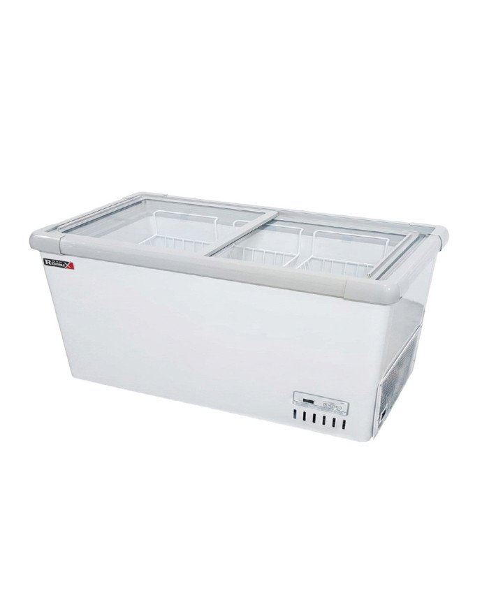Isla de Congelación 710 Litros con 2 Puertas Correderas Cristal Plano Blanca | Equipamiento Hostelería
