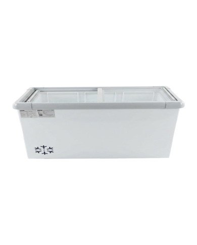 Isla de Congelación 800 Litros con 2 Puertas Correderas Cristal Plano Blanca | Equipamiento Hostelería
