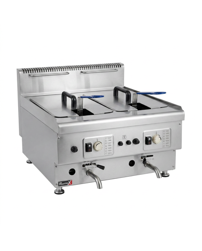 Freidora Industrial Doble 14+14L Romux | Equipamiento Hostelería