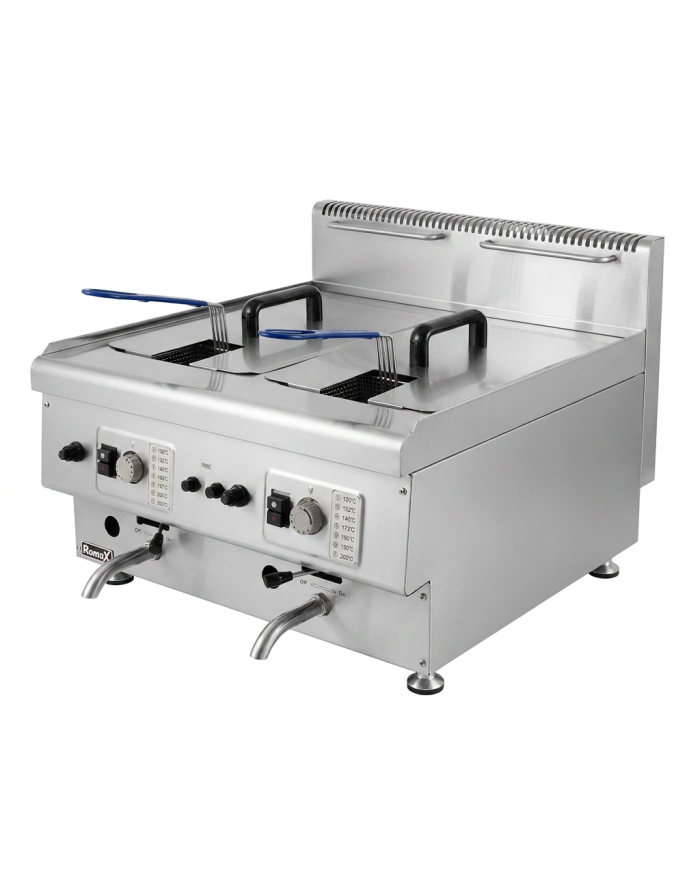 Freidora Industrial Doble 14+14L Romux | Equipamiento Hostelería