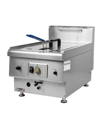 Freidora Industrial a Gas Natural 14L Sobremesa Romux | Equipamiento Hostelería