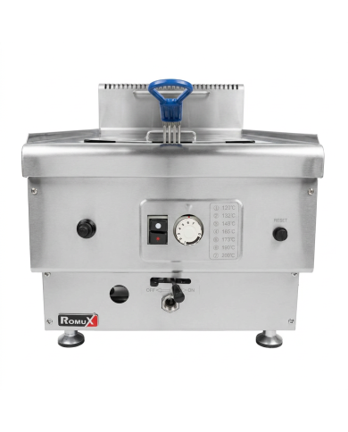 Freidora Industrial a Gas Natural 14L Sobremesa Romux | Equipamiento Hostelería