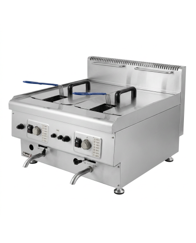 Freidora Industrial a Gas Natural Doble 14L | Gastroten
