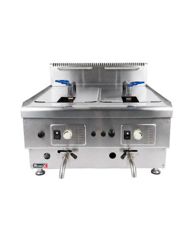 Freidora Industrial a Gas Natural Doble 14L | Gastroten