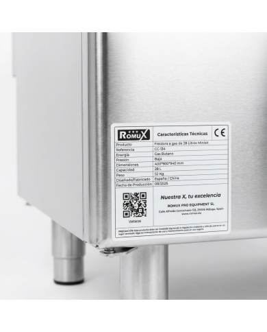 Freidora Industrial Gas Natural 28 Litros Romux | Equipamiento Industrial