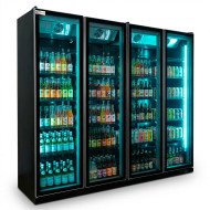 Armario Expositor Refrigerado Modelo D Luz Led - 2000 Litros 4 Puertas