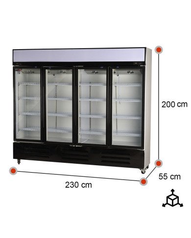 Armario Expositor Refrigerado 1300L 4 Puertas | Gastroten