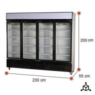 Armario expositor refrigerado 1300L 4 puertas ROMUX aire forzado