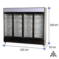 Armario expositor refrigerado 1300L 4 puertas CLEITON ventilado