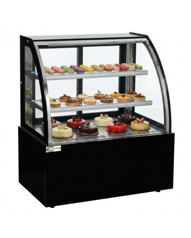 Vitrina Pastelera Expositora Refrigerada De Suelo 2 Estantes Con Crist