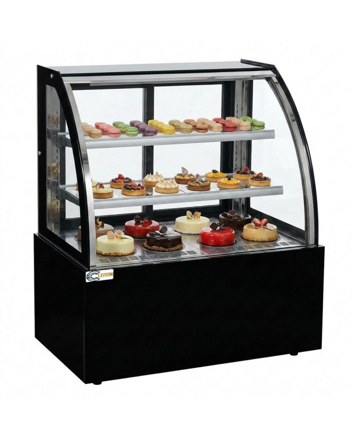 Vitrina Pastelera Expositora Refrigerada De Suelo 2 Estantes Con Crist