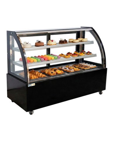 Vitrina Pastelera Expositora Refrigerada De Suelo 2 Estantes Con Crist