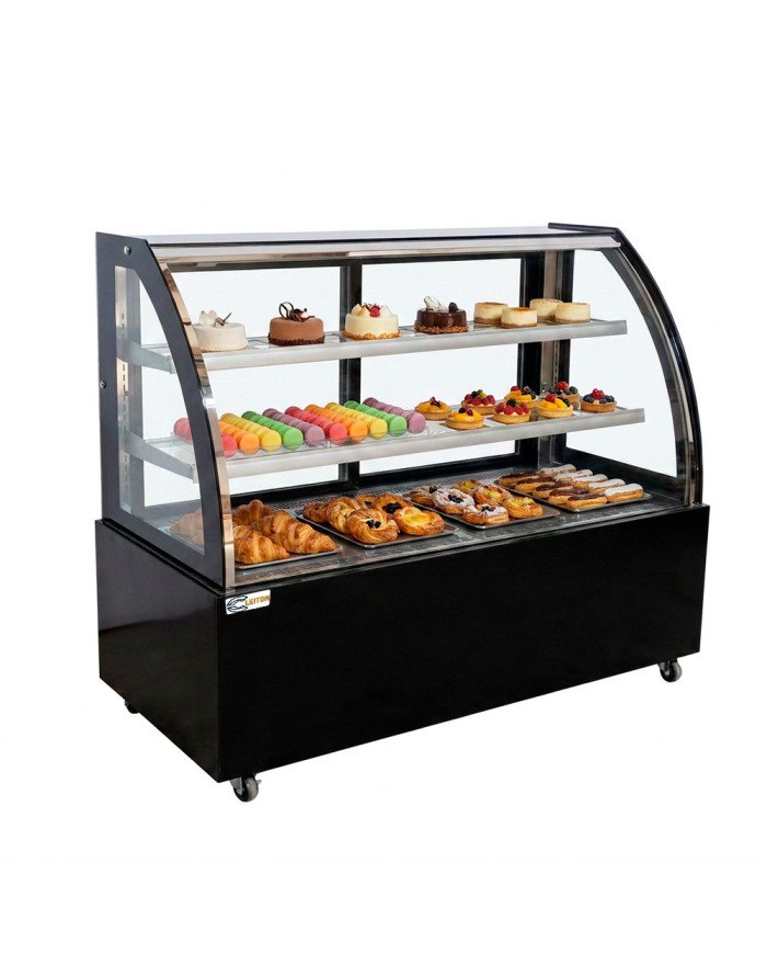 Vitrina Pastelera Expositora Refrigerada De Suelo 2 Estantes Con Crist