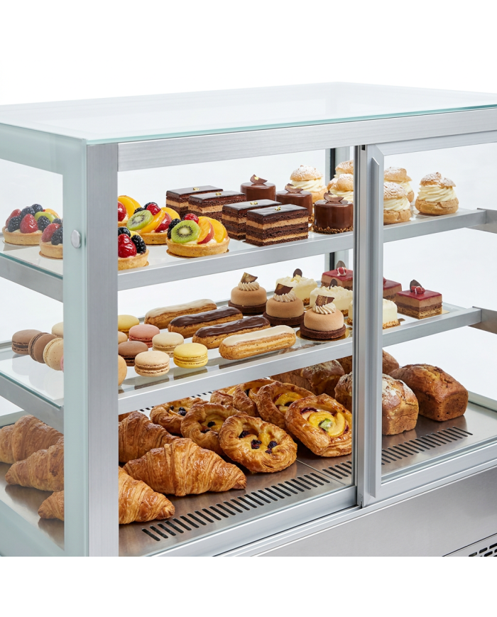 Vitrina Pastelera Refrigerada Cuadrada de Sobremesa de 470 litros | Equipamiento industrial
