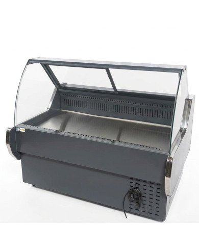 Vitrina Carnicera Expositora Refrigerada Con Cristal Alto Curvo Negra