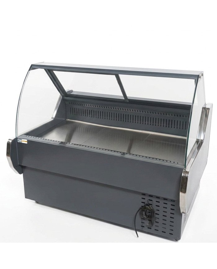 Vitrina Carnicera Expositora Refrigerada Con Cristal Alto Curvo Negra