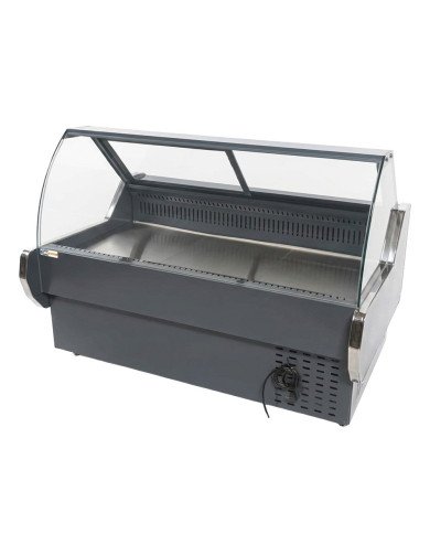 Vitrina Carnicera Expositora Refrigerada Con Cristal Alto Curvo Negra