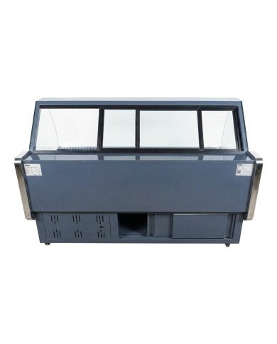 Vitrina Carnicera Expositora Refrigerada Con Cristal Alto Curvo Negra