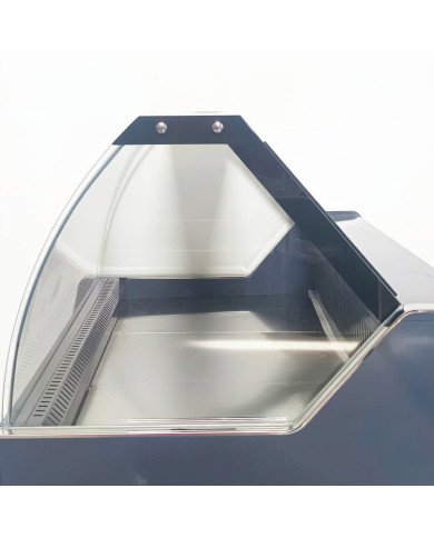 Vitrina Carnicera Expositora Refrigerada Con Cristal Alto Curvo Negra