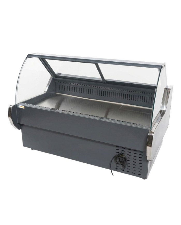 Vitrina Carnicera Expositora Refrigerada Con Cristal Alto Curvo Negra