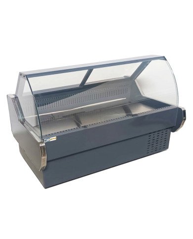 Vitrina Carnicera Expositora Refrigerada Con Cristal Alto Curvo Negra