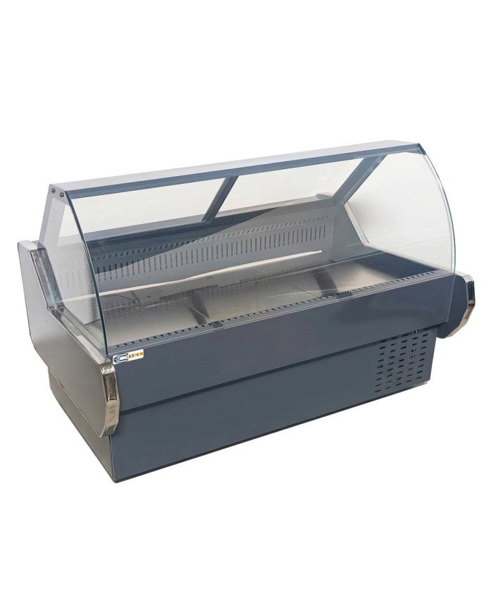 Vitrina Carnicera Expositora Refrigerada Con Cristal Alto Curvo Negra