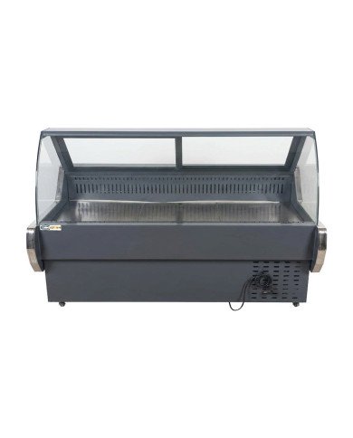 Vitrina Carnicera Expositora Refrigerada Con Cristal Alto Curvo Negra