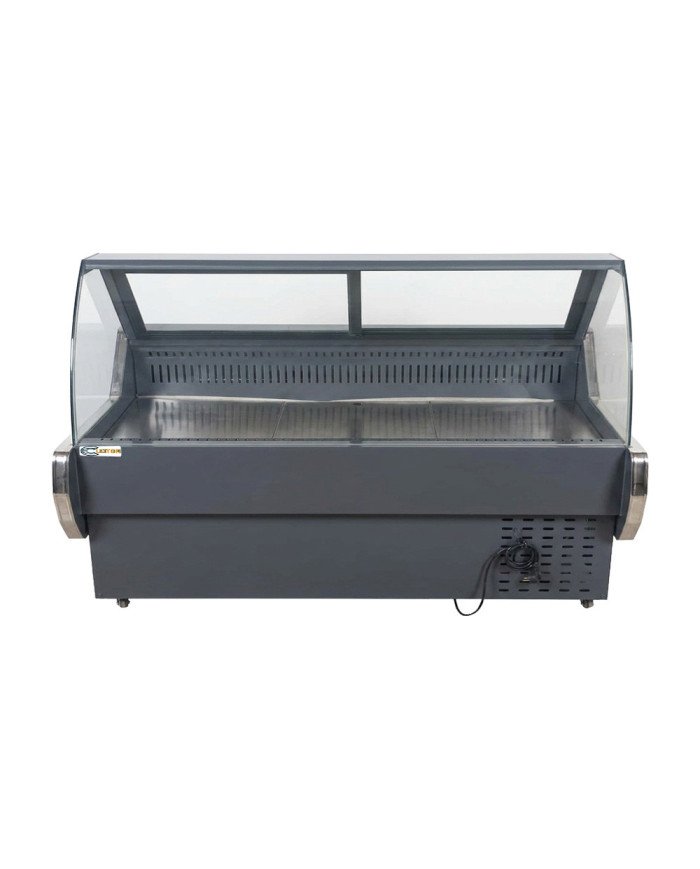 Vitrina Carnicera Expositora Refrigerada Con Cristal Alto Curvo Negra