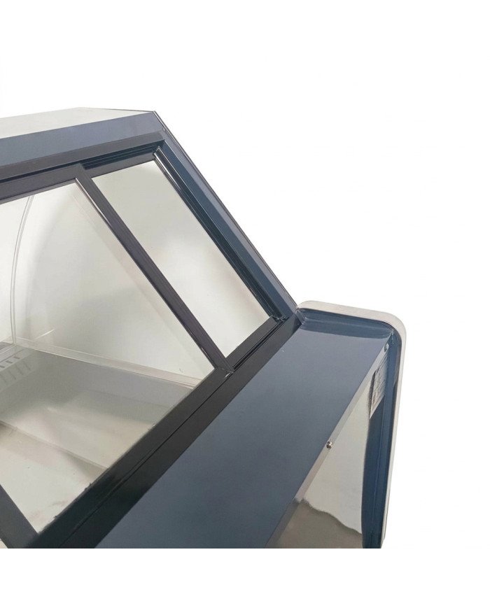 Vitrina Carnicera Expositora Refrigerada Con Cristal Alto Curvo Negra