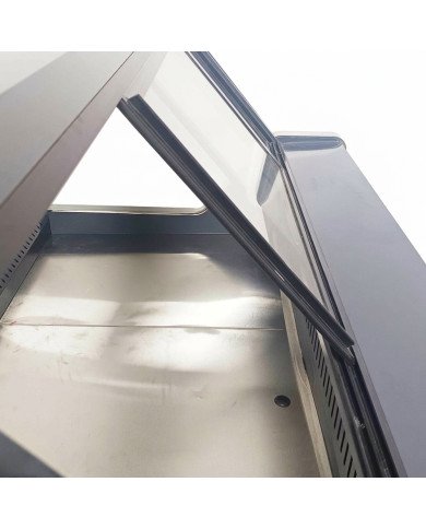 Vitrina Carnicera Expositora Refrigerada Con Cristal Alto Curvo Negra