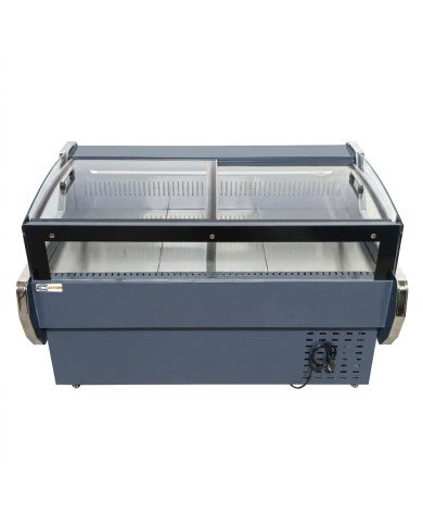 Vitrina Carnicera Expositora Refrigerada Con Cristal Alto Curvo Roja 3